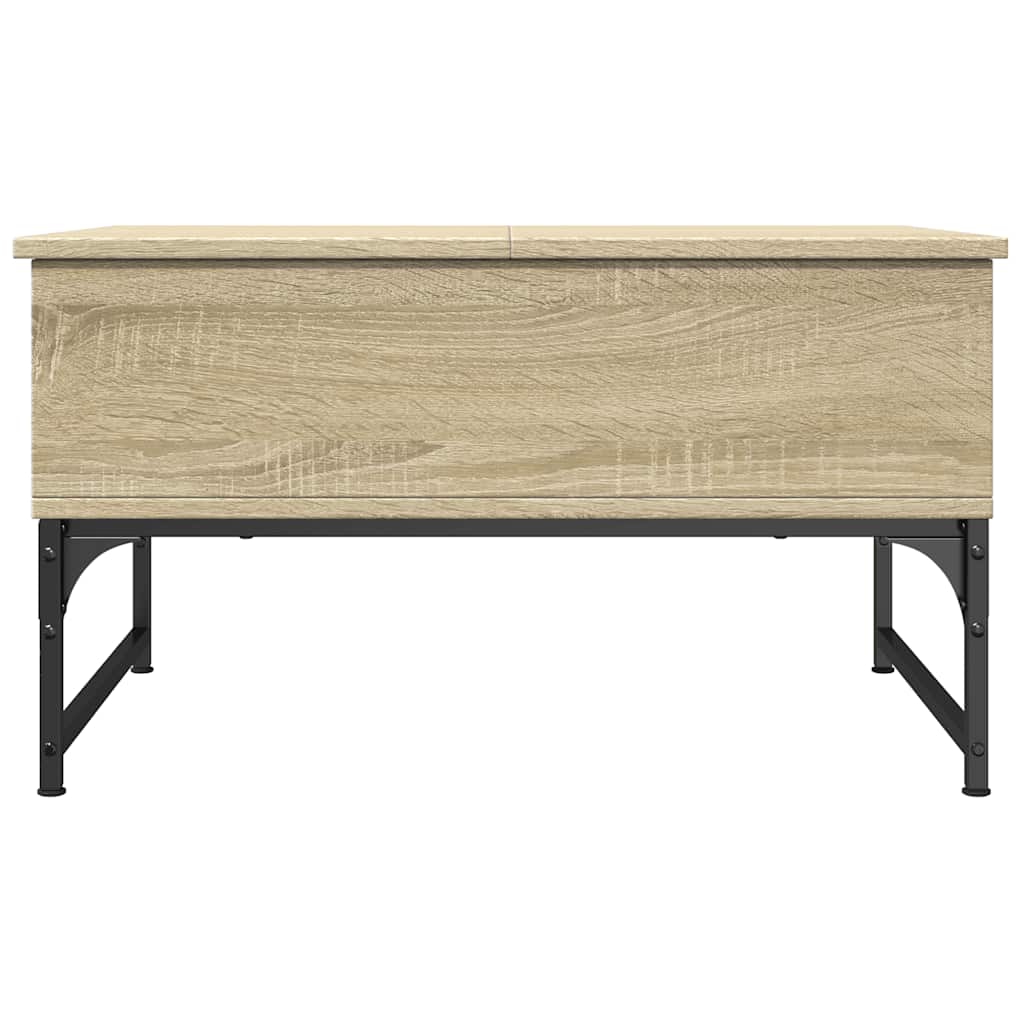 Tavolino Salotto Rovere Sonoma 70x50x40 cm Multistrato Metallo 845372