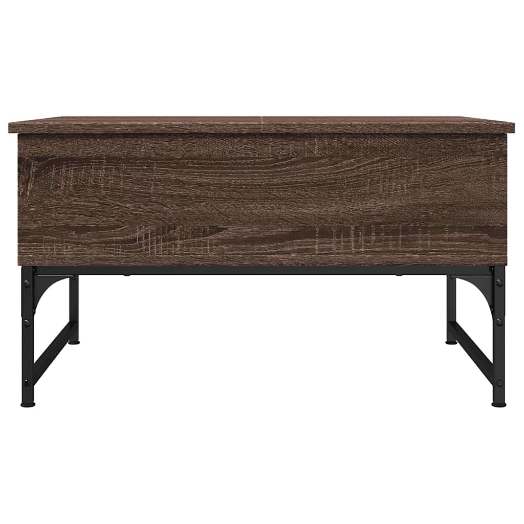 Tavolino Salotto Rovere Marrone 70x50x40cm Multistrato Metallo 845375