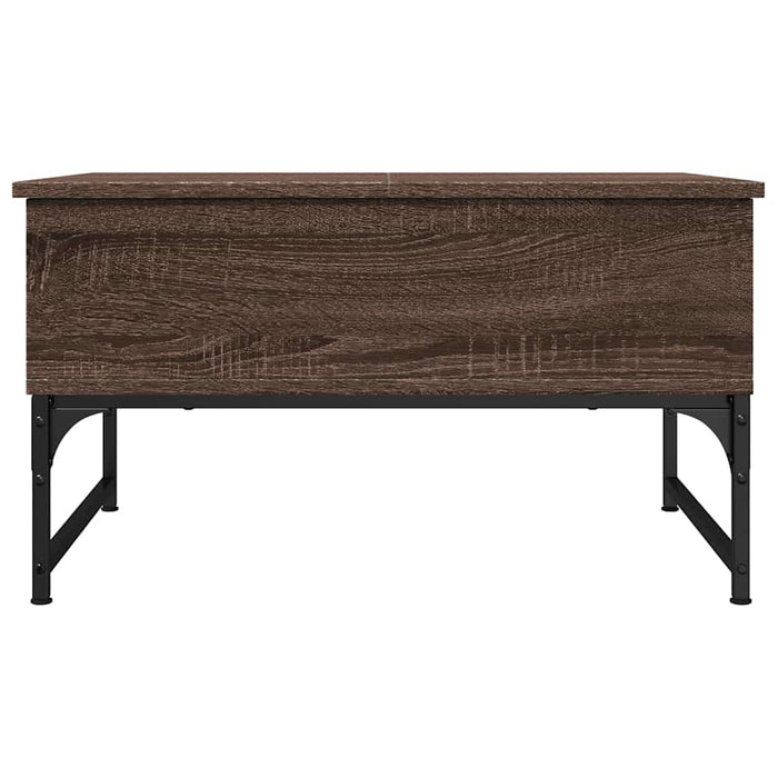 Tavolino Salotto Rovere Marrone 70x50x40cm Multistrato Metallo 845375