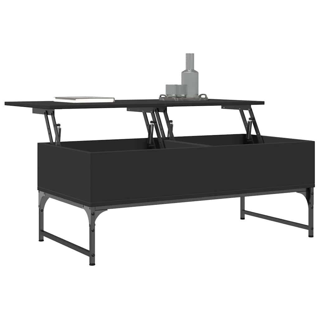 Tavolino Salotto Nero 100x50x40 cm Legno Multistrato e Metallo 845376