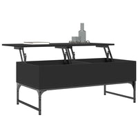 Tavolino Salotto Nero 100x50x40 cm Legno Multistrato e Metallo 845376