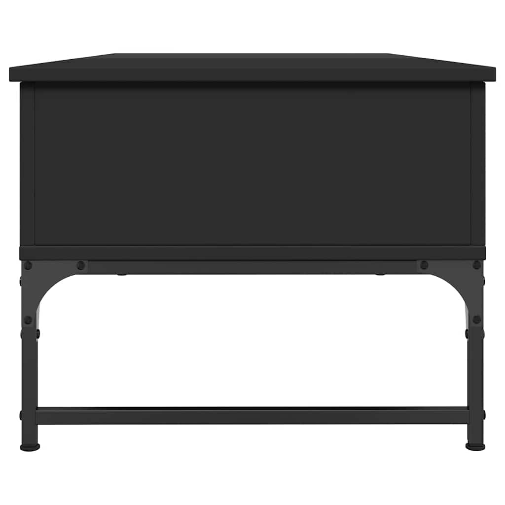 Tavolino Salotto Nero 100x50x40 cm Legno Multistrato e Metallo 845376