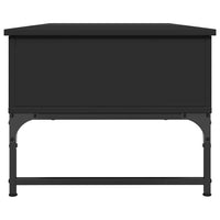 Tavolino Salotto Nero 100x50x40 cm Legno Multistrato e Metallo 845376