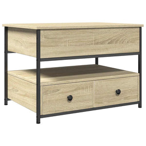 Tavolino Salotto Rovere Sonoma 70x50x50 cm Multistrato Metallo 845382