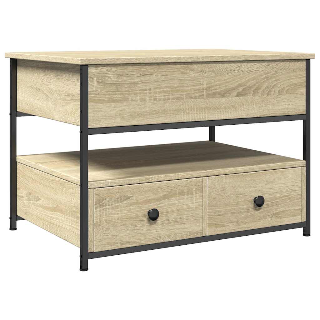 Tavolino Salotto Rovere Sonoma 70x50x50 cm Multistrato Metallocod mxl 89485