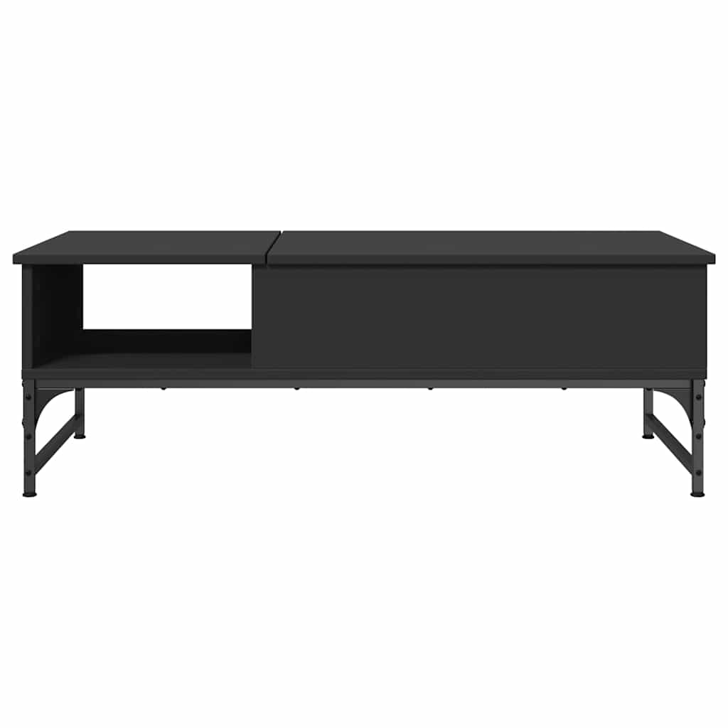 Tavolino Salotto Nero 100x50x35 cm Legno Multistrato e Metallo 845391