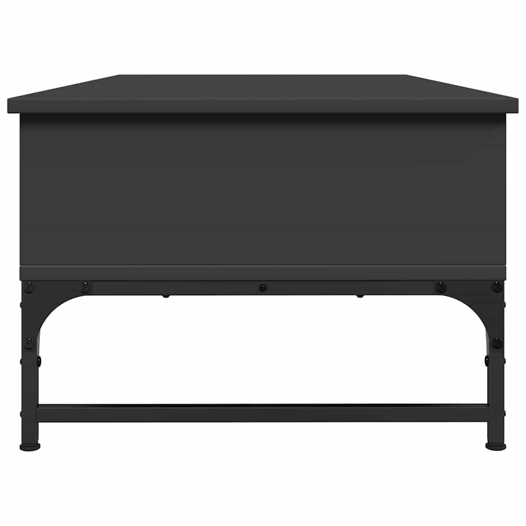 Tavolino Salotto Nero 100x50x35 cm Legno Multistrato e Metallo 845391