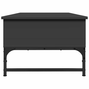Tavolino Salotto Nero 100x50x35 cm Legno Multistrato e Metallo 845391