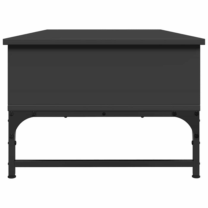Tavolino Salotto Nero 100x50x35 cm Legno Multistrato e Metallo 845391