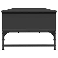 Tavolino Salotto Nero 100x50x35 cm Legno Multistrato e Metallo
