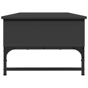 Tavolino Salotto Nero 100x50x35 cm Legno Multistrato e Metallo