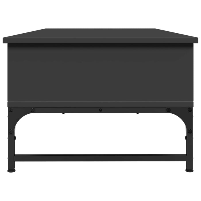 Tavolino Salotto Nero 100x50x35 cm Legno Multistrato e Metallo