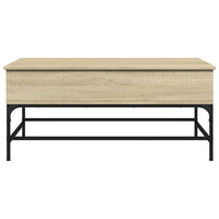 Tavolino Rovere Sonoma 100x50x45 cm Legno Multistrato e Metallo 845397