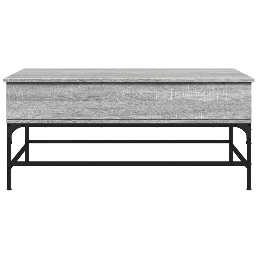 Tavolino Grigio Sonoma 100x50x45 cm Legno Multistrato e Metallo