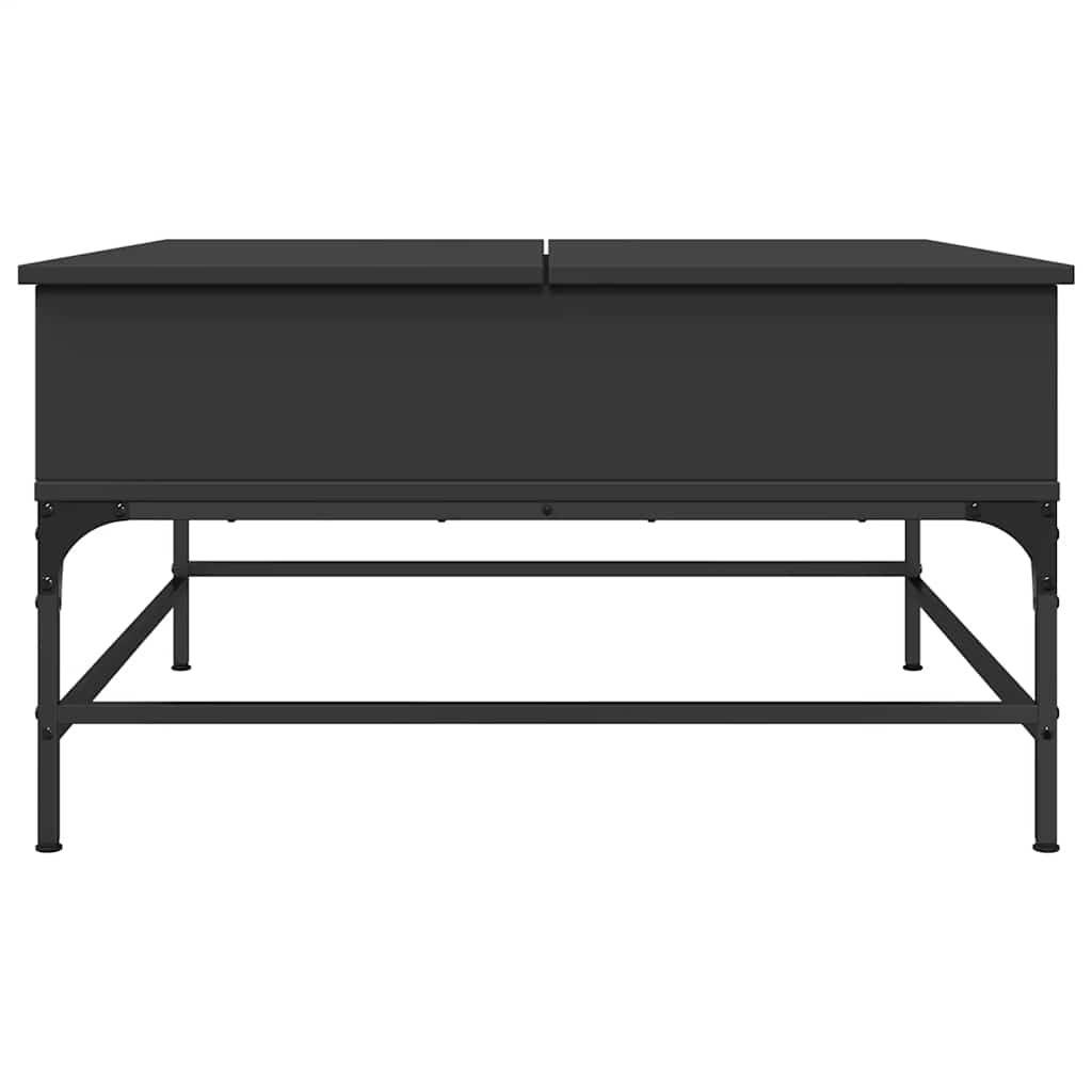 Tavolino da Salotto Nero 80x80x45cm Legno Multistrato e Metallo 845401