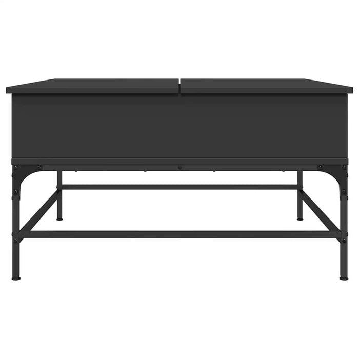 Tavolino da Salotto Nero 80x80x45cm Legno Multistrato e Metallo 845401
