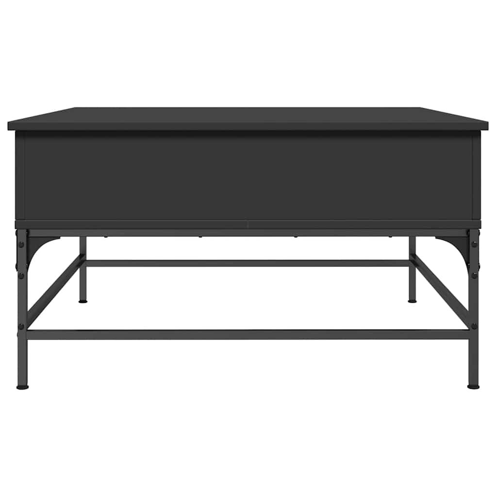Tavolino da Salotto Nero 80x80x45cm Legno Multistrato e Metallo 845401
