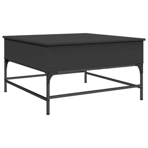 Tavolino da Salotto Nero 80x80x45cm Legno Multistrato e Metallo 845401