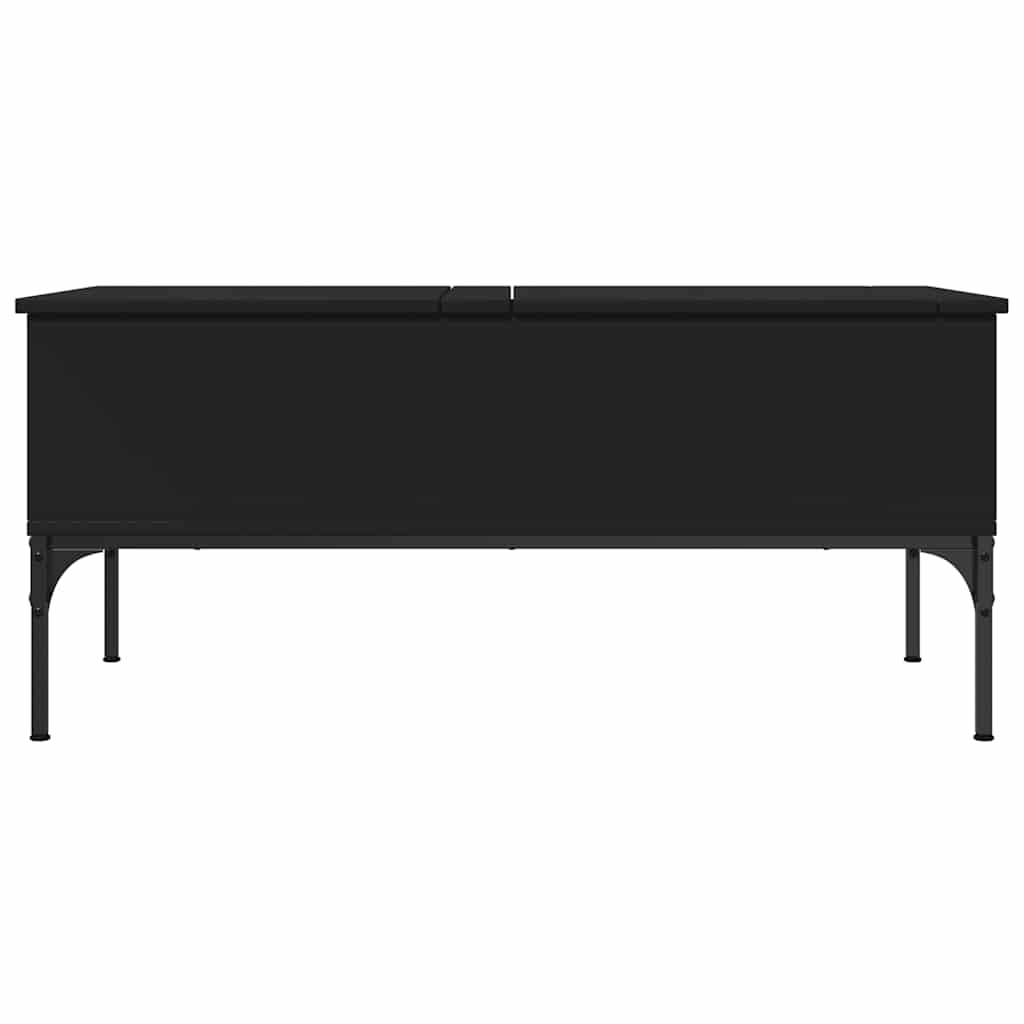 Tavolino Salotto Nero 100x50x45 cm Legno Multistrato e Metallo 845411