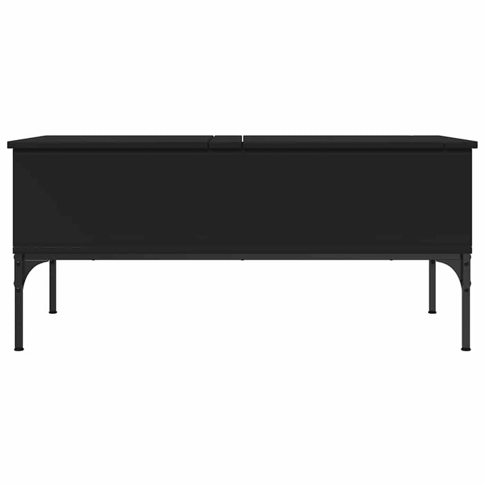 Tavolino Salotto Nero 100x50x45 cm Legno Multistrato e Metallo 845411
