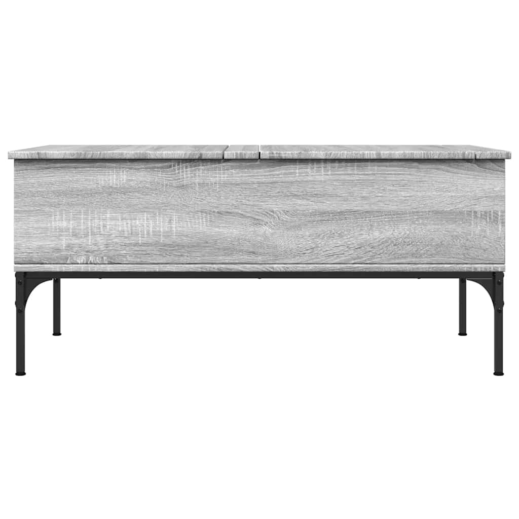 Tavolino-Tavolino da soggiorno-Tavolo Grigio Sonoma 100x50x45 cm Legno Multistrato e Metallo 245325