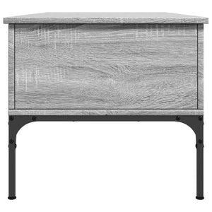Tavolino Grigio Sonoma 100x50x45 cm Legno Multistrato e Metallo