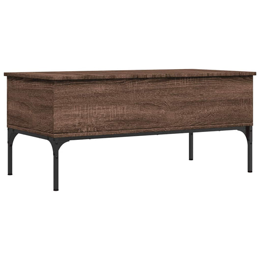 Tavolino-Tavolino da soggiorno-Tavolo Rovere Marrone 100x50x45cm Legno Multistrato e Metallo 951262