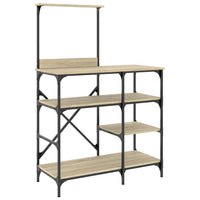 Mobile Cucina Rovere Sonoma 90x40x132 cm Multistrato e Metallo 845417