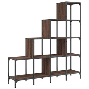 Libreria Rovere Marrone 122x30x132 cm Legno Multistrato Metallocod mxl 113912