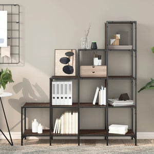 Libreria Rovere Marrone 122x30x132 cm Legno Multistrato Metallocod mxl 113912