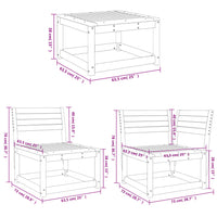 Set Salotto da Giardino 4 pz Marrone Cera Legno Massello Pino