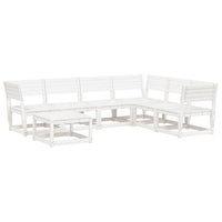 Set Salotto da Giardino 7 pz Bianco in Legno Massello di Pino