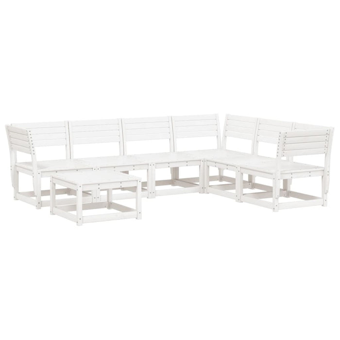 Set Salotto da Giardino 7 pz Bianco in Legno Massello di Pino