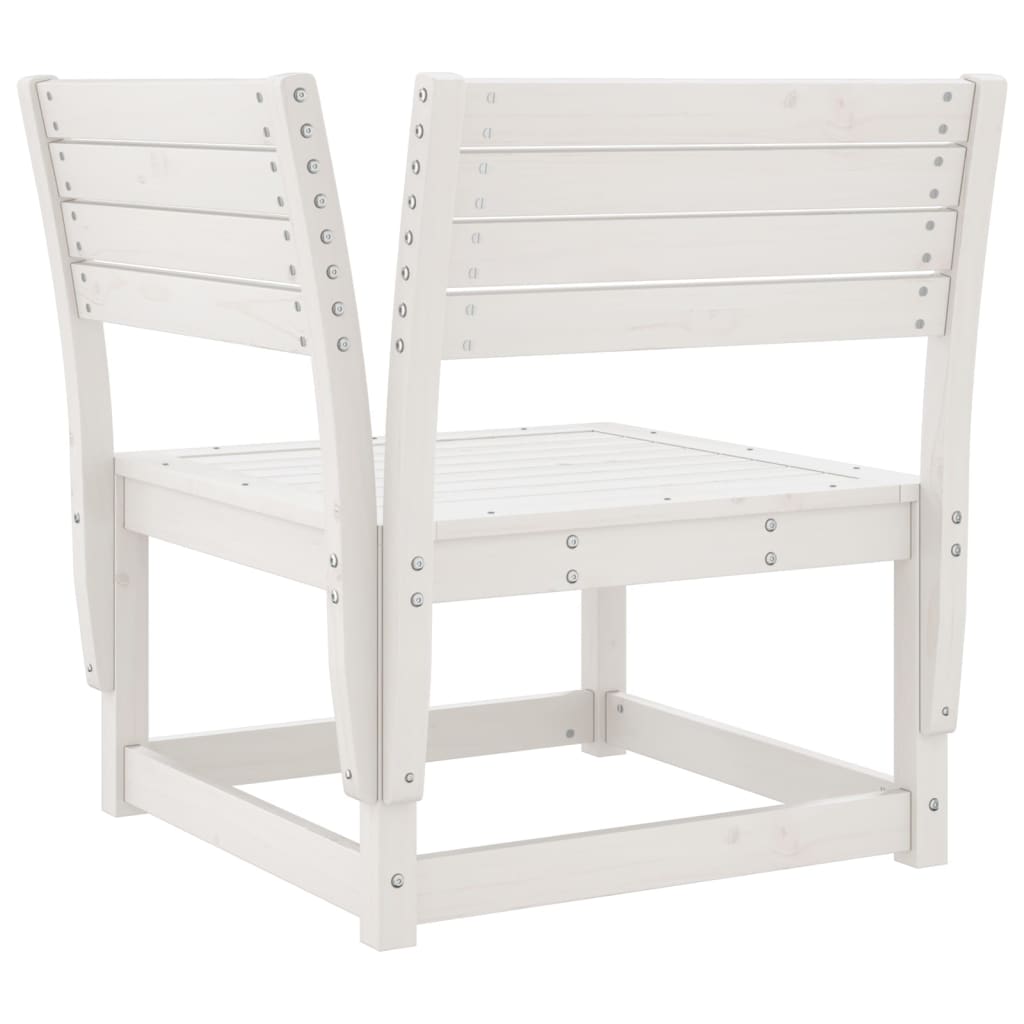 Set Salotto da Giardino 7 pz Bianco in Legno Massello di Pino