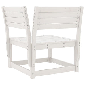 Set Salotto da Giardino 7 pz Bianco in Legno Massello di Pino