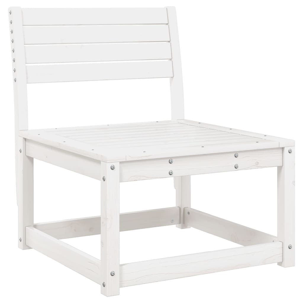 Set Salotto da Giardino 7 pz Bianco in Legno Massello di Pino