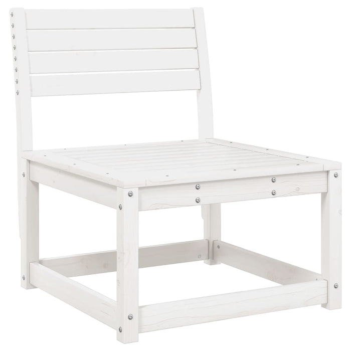 Set Salotto da Giardino 7 pz Bianco in Legno Massello di Pino