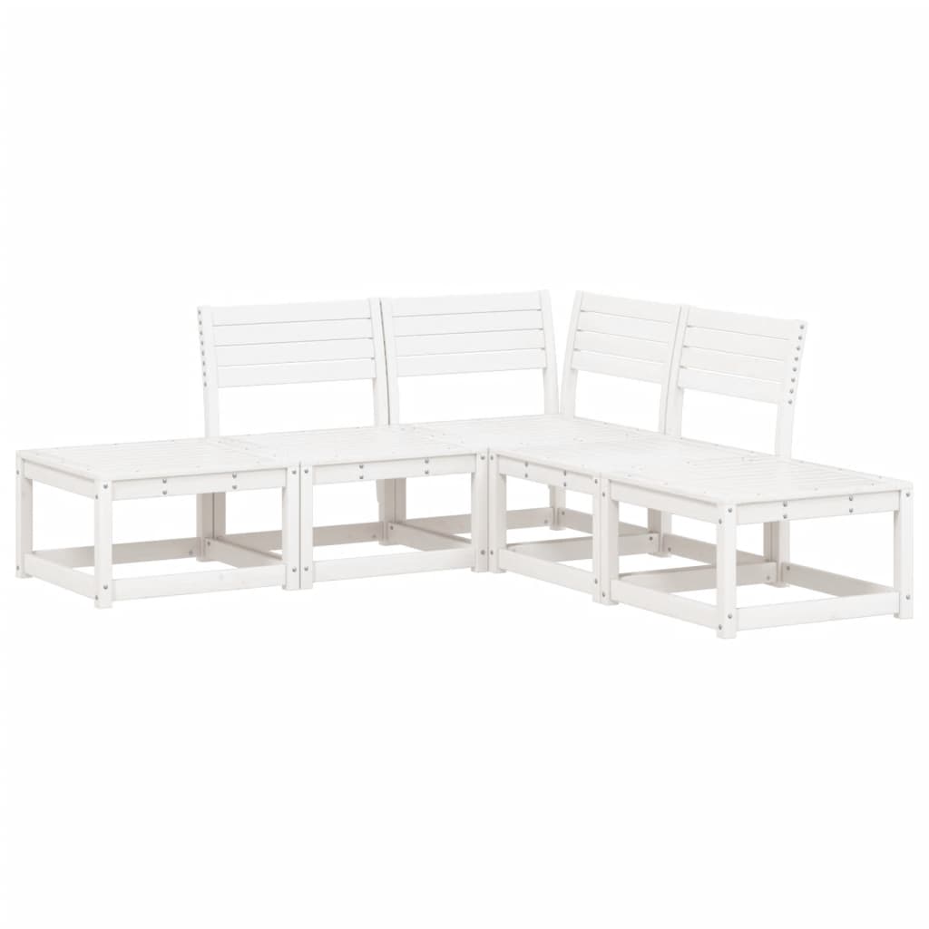 Set Salotto da Giardino 5 pz Bianco in Legno Massello di Pinocod mxl 88205