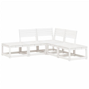 Set Salotto da Giardino 5 pz Bianco in Legno Massello di Pinocod mxl 88205