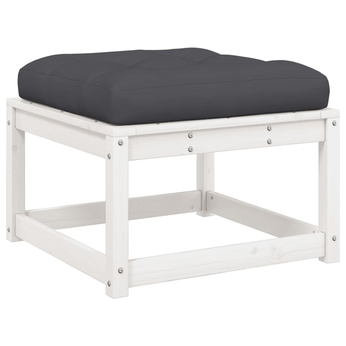 Set Divani Giardino 5pz con Cuscini Bianco Legno Massello Pino 3216961