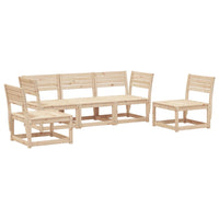 Set Divani da Giardino 5 pz in Legno Massello di Pino