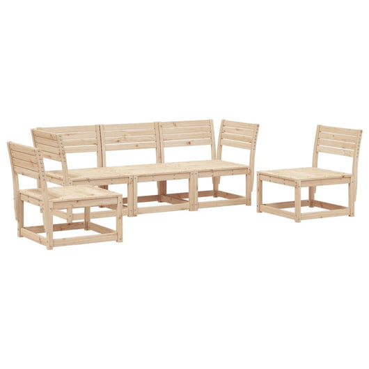 Set Divani da Giardino 5 pz in Legno Massello di Pino