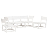 Set Salotto da Giardino 5 pz Bianco in Legno Massello di Pino 3216971