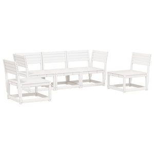 Set Salotto da Giardino 5 pz Bianco in Legno Massello di Pino 3216971