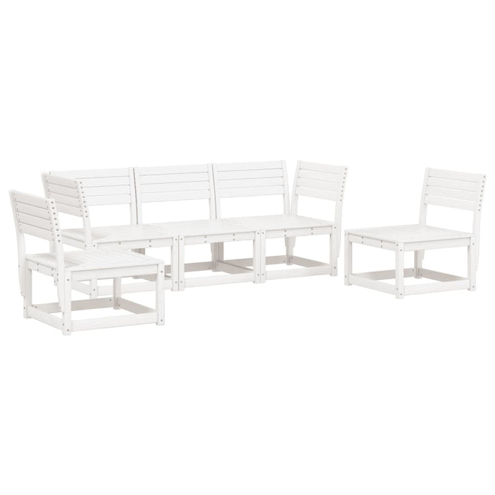 Set Salotto da Giardino 5 pz Bianco in Legno Massello di Pino 3216971