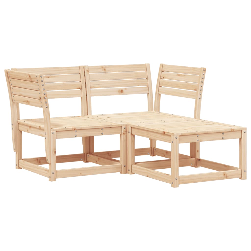Set Divani da Giardino 3 pz in Legno Massello di Pino 3216985