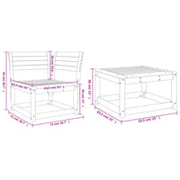 Set Divani da Giardino 3 pz Marrone Cera Legno Massello Pino