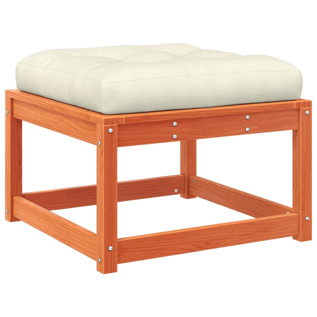 Set Divani Giardino 3 pz con Cuscini Marrone Cera Massello Pino