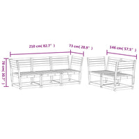 Set Divani da Giardino 5 pz in Legno Massello di Pino 3216995