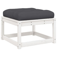 Set Divani Giardino 5pz con Cuscini Bianco Legno Massello Pino